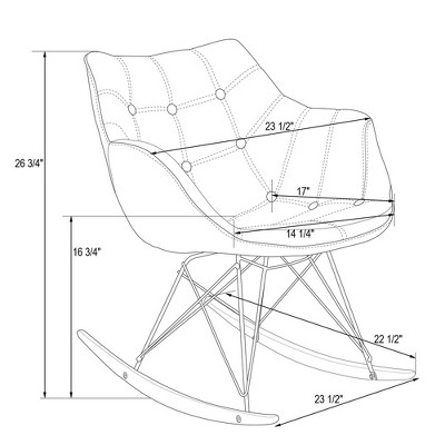 Lemon Green Velvet Eiffel Base Rocking Chair