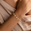 Turandoss 18K Gold Beaded Bracelets for Women Girls, Pearl Bead Bracelet for Kids, Link Chain Bridesmaid Bracelet, Christmas Gifts for Women Girls - 3 of 4