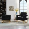 Velvet Accent Chair, Sofa Chair With Open Armrests, Metal Base, High Density Foam Modern Upholstered Sofa Chair For Living Room, Office, Waiting Room - 4 of 4