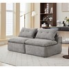 Airsurfer Black Modular Sofa, Soft Corduroy Fabric, Neck & Lumbar Pillows, 2-Seater Lounge Chair, for Reading or Living Room - 2 of 4