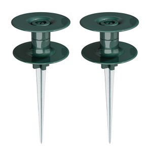 Infurnic Hose Valves and Connectors 2PCS Garden Hose Guide Spike, Heavy Spin Top, Keeps Garden Hose Out of Flower Beds for Plant Protection - 1 of 4