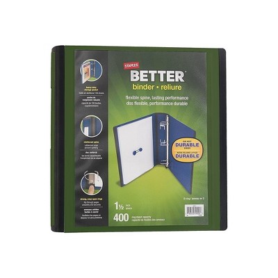 Staples 1.5" 3-Ring Better Binder Olive (22165-US) 399950