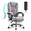 Grungis Linen Massage Swivel Office Chair with Foot Rest and Padded Armrests,Gaming Chair with Heat and 6 Vibration Points for Office - 2 of 4