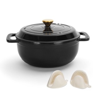 Karl Home 5 qt. Enameled Cast Iron Round Dutch Oven in Red with Lid - 1 of 4