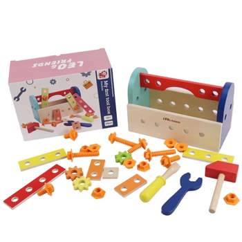 Leo & Friends My First Tool Box Kit of 28 Wooden Pieces