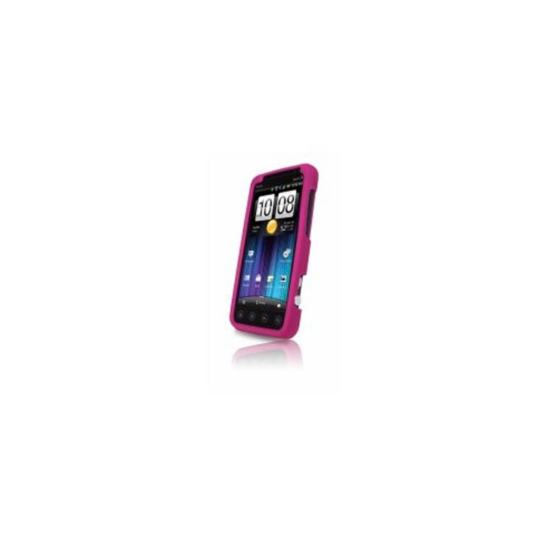 Sprint Branded HTC Evo 3D Protective Cover Silicone Rubber Gel Skin Case - Raspberry Pink, 3 of 5