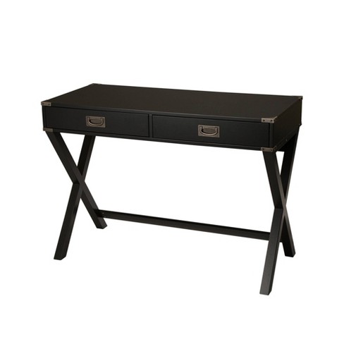 Modern X Leg 2 Drawer Desk Espresso Brown Glitzhome Target