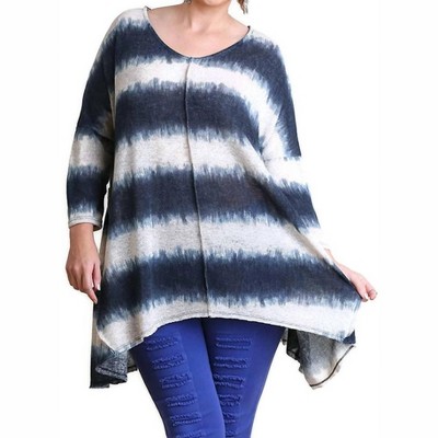 Women's Tie Dye Striped Tunic - umgee