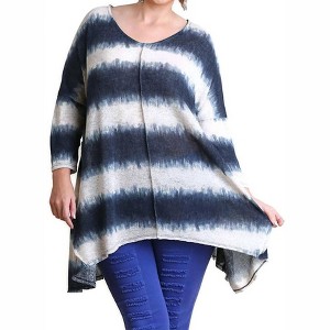 Women's Tie Dye Striped Tunic - umgee - 1 of 3