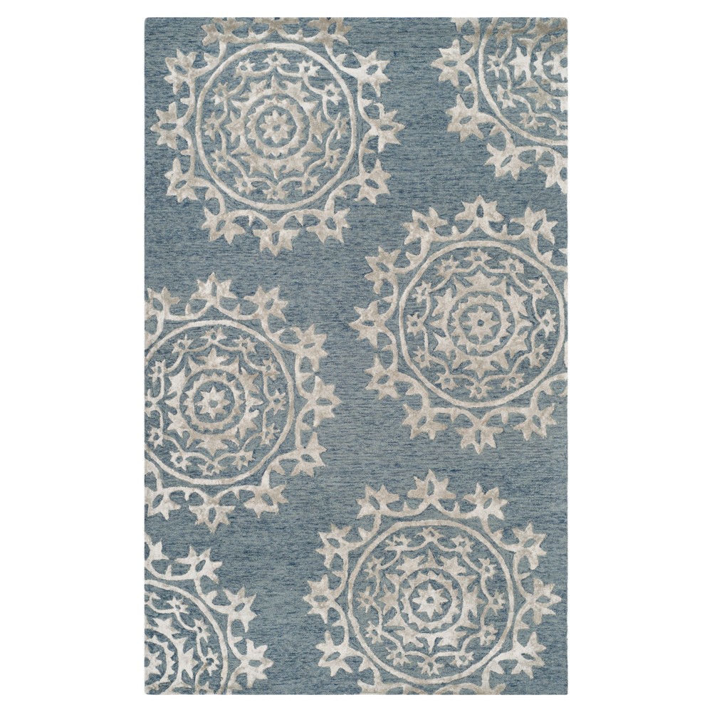 Blue Floral Tufted Area Rug 4'x6' - Safavieh