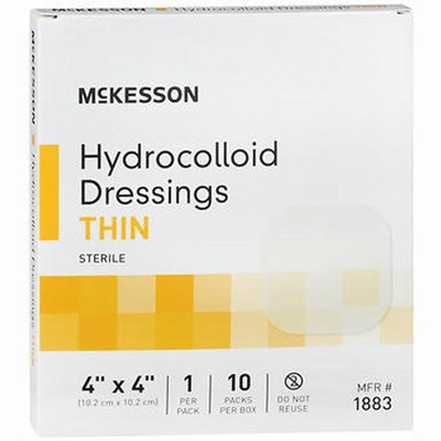McKesson 1883 Hydrocolloid Dressing 4 in. X 4 in. Square Sterile (Each)