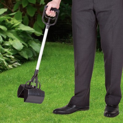 Black and Aluminum Long Handle Pet Pooper Scooper