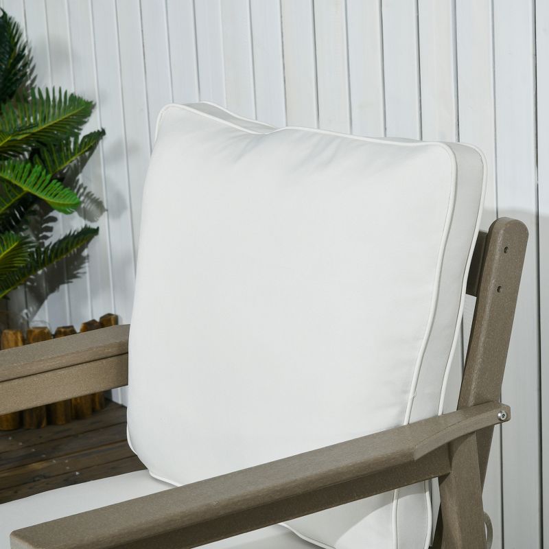 Outsunny 4 Piece Patio Furniture Set with Cushion, HDPE Conversation Sofa Set, Cream White, 5 of 7