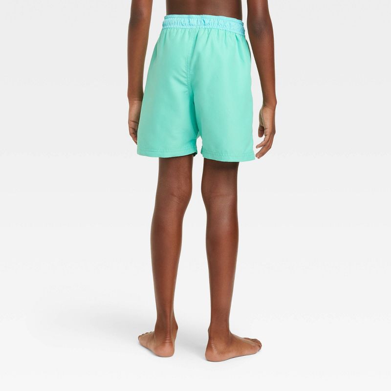 Boys' Solid Swim Shorts - Cat & Jack™ Turquoise Blue, 3 of 4