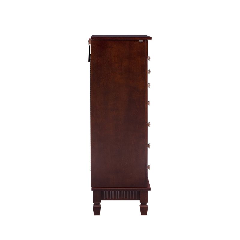Tierra Traditional Wood 7 Lined Drawer Jewelry Armoire Merlot Brown - Powell, 6 of 16