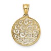 Black Bow Jewelry 14k Yellow Gold & White Rhodium Filigree Scroll Circle Pendant, 16mm - 3 of 4
