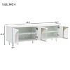 Angel Sar Modern TV Stand for 75 Inch TV, Media Console with Storage, White TV Stand with Handles - 2 of 4