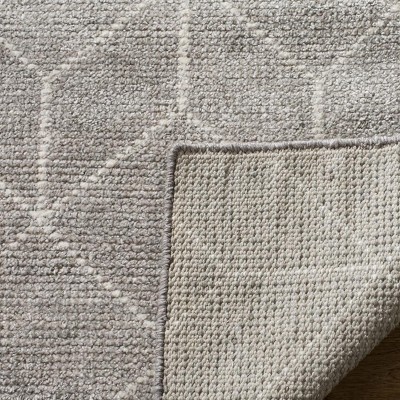 Hand-Knotted Gray Wool and Viscose Blend 4' x 6' Area Rug