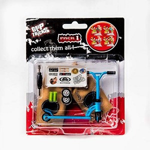 Grip & Tricks Mini Pro Finger Blue Scooter Set with Changeable Tires and Handlebar - 1 of 2