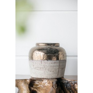 13x13x11" Round Sienna Brown Ceramic Accent Vase - 1 of 1