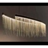 Modern LED Pendant light Aluminum Tassel Linear Chandeliers Dimmable Home Decor - 4 of 4