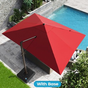 Crestlive Products 10'x 13' Patio cantilever Umbrella with Base Set High-strength Aluminum Pole with 360°Rotation 5 Heights Adjustable - 1 of 4