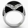 Slickblue Clear Synthetic Crystal Pave Ring in Polished Black Stainless Steel for Women, Size 5-10 - 3 of 4