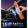 Itopfox Mag-Safe Car Mount Charger 15W Magnetic Wireless Charger for iPhone 17/16/15/14/13/12 Series, 3-in-1 Phone Holder with LED Light - 4 of 4