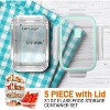 NutriChef 10-Piece Superior Glass Food Storage Containers Set - Stackable, Newly BPA-free Airtight Clear Locking lids with Vent  & Green Air Hole - 2 of 4