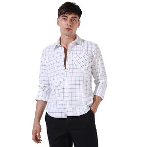 Campus Sutra Men Men's White Graph Check Shirt - 1 of 3