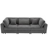 105"Corduroy Sofa 3 Seater Sofa With Removable Back Cushions And 5 Pillows,Large Sofa Couch For Living Room-Cuddlewood - 3 of 4