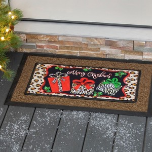 Evergreen Animal Print Presents Sassafras Indoor Outdoor Switch Doormat 1'10"x10" Multicolored - 1 of 4
