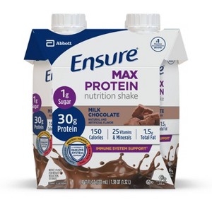 Ensure Max 30g Protein Nutrition Shake - Chocolate - 44 fl oz/4pk - 1 of 4