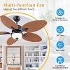 50 Inch Tropical Ceiling Fan with Light and Remote Glass Light Cover Palm Leaf Blades - 4 of 4