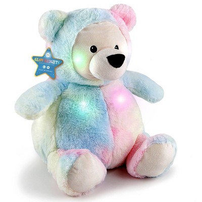 FAO Schwarz Glow Brights Toy Plush LED with Sound Bear 12" Stuffed Animal