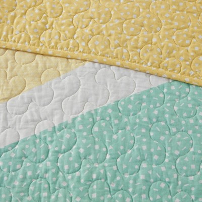 Full Yellow Rainbow Sunburst Reversible Cotton Coverlet Set