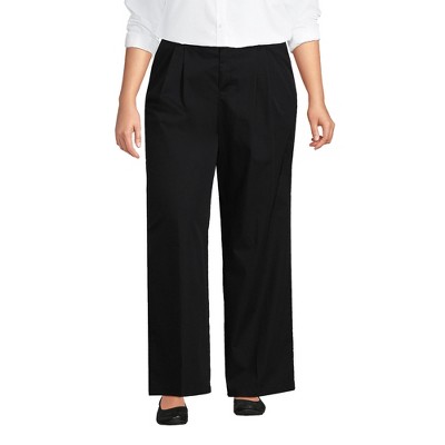 Lands' End Women's Plus Size High Rise Crisp Poplin Chino Wide Leg ...