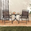 Tangkula 3 Pieces Bistro Set Outdoor Furniture Set with Tempered Glass Table Umbrella Hole - 2 of 4