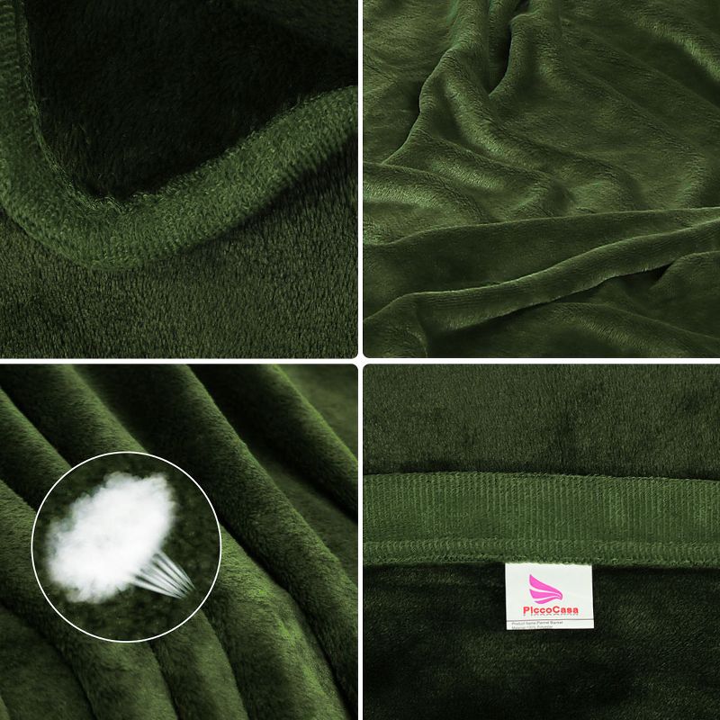 PiccoCasa Solid Print Microfiber Lightweight Plush Soft Bed Blanket 1 Pc, 3 of 6