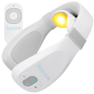 Smart Neck Massager with Heat for Relaxation, Wireless Design, Adjustable Intensity, White