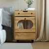 Famapy Playful Robot - Shaped Nightstand with Touch - Control LED Strip,Side Cabinet with Rotatable Top,Lockable Wheels,360° Rotation - 3 of 4