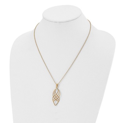 Chisel Stainless Steel Yellow IP-plated Twisted Pendant on a 20" Cable Chain Necklace with a 2" Ext.
