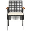 vidaXL Patio Chairs with Cushions 2 pcs Black Poly Rattan Acacia Wood - 4 of 4
