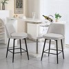 25.6" Swivel Counter Height Bar Stools Set of 2, Upholstered Linen Low Back Kitchen Island Chairs for Dining Room or Home Bar -3irtyhousy - 3 of 4