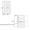 44.7'' Pine Pantry Cabinet with Glass Doors & 4 Drawers, Freestanding Kitchen Storage for Dining Living Room-3irtyhousy - 4 of 4