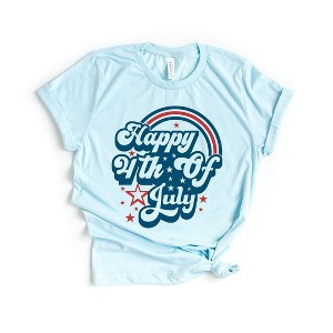 Simply Sage Market Women's Happy 4th Of July Rainbow Short Sleeve Graphic Tee - 1 of 4
