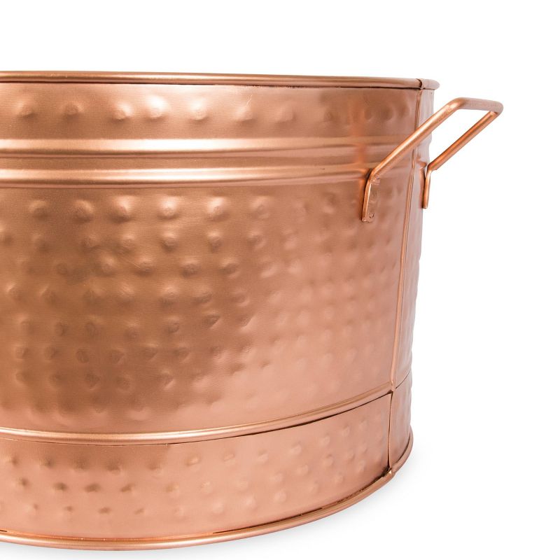 16.25&#34; Round Hammered Tub with 2 Side Handles Copper Plated - ACHLA Designs, 5 of 7