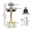 KTMBDW Counter Height Bar Stools Set of 2, 28 inch Velvet Upholstered Barstools with Backs, Kitchen Stools with Metal Legs, Bar Chairs - 4 of 4