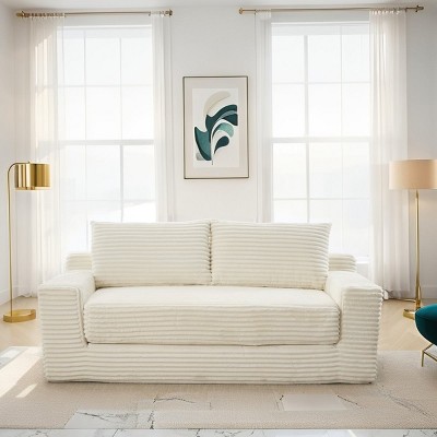 70" Modern Corduroy Sleeper Sofa with 2 Pillows, Loveseat Sofa Bed, Compact Sofa Bed for Small Apartment or Living Room – The Pop Home
