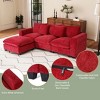 WestinTrends Augusta 99" Modular Chenille L-Shaped Sectional Sofa and Chaise With USB/Type-C Ports and Side Pockets - 3 of 4